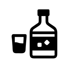 whiskey icon  flat vector icon
