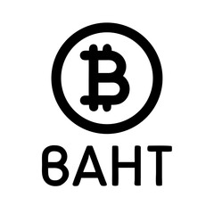 baht currency glyph icon ( ) flat vector icon