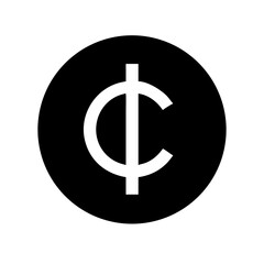 colon currency glyph icon  flat vector icon
