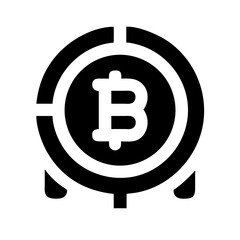 bitcoin currency glyph icon  flat vector icon