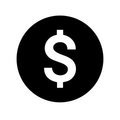 dollar currency glyph icon flat vector icon