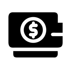 dollar currency glyph icon ( ) flat vector icon