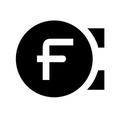 franc currency glyph icon flat vector icon