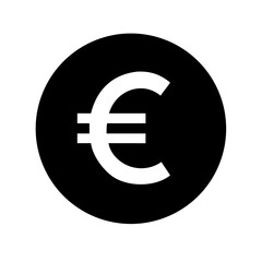 euro currency glyph icon  flat vector icon