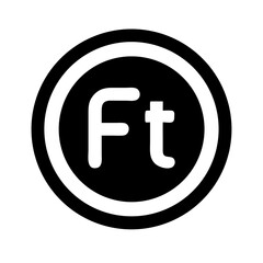 forint currency glyph icon  flat vector icon