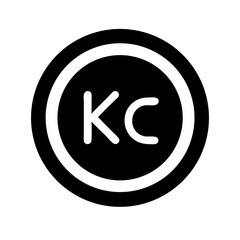 koruna glyph icon  flat vector icon