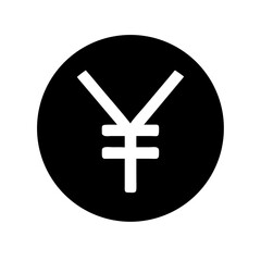 yuan currency glyph icon  flat vector icon