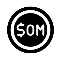 som currency glyph icon  flat vector icon