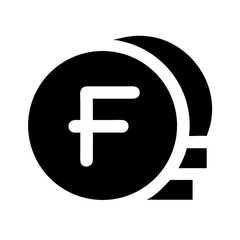 Obraz premium swiss franc currency glyph icon flat vector icon
