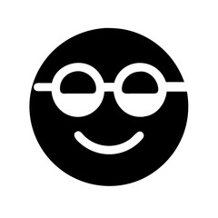 glasses emoji glyph icon flat vector icon