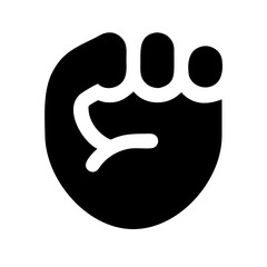 fist emoji glyph icon flat vector icon