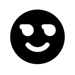 handsome emoji glyph icon flat vector icon