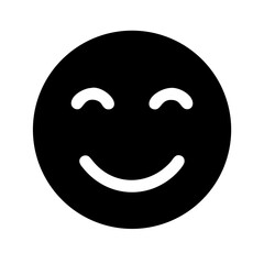 happiness emoji glyph icon flat vector icon