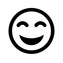 Fototapeta premium happy emoji glyph icon flat vector icon