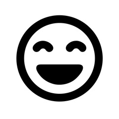 happy emoji glyph icon ( ) flat vector icon