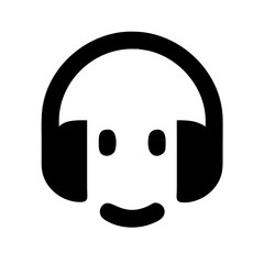 headphones emoji glyph icon flat vector icon