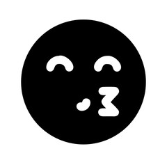 kiss emoji glyph icon ( ) flat vector icon