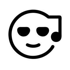 music emoji glyph icon flat vector icon