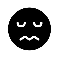 nervous emoji glyph icon flat vector icon