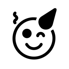 party emoji glyph icon flat vector icon