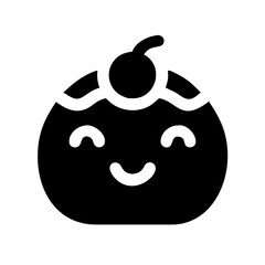 sweet emoji glyph icon flat vector icon