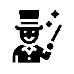 magician icon  flat vector icon