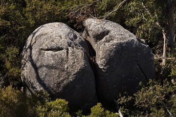 Big boulders at Granite Skywalk in Porongurup National Park in Western Australia, Australia
