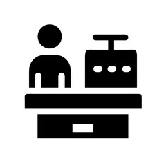 cashier icon flat vector icon