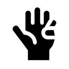 hand glyph icon flat vector icon