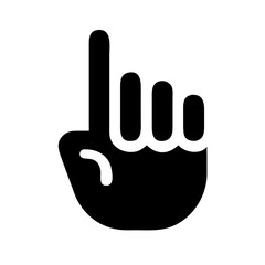 middle finger  hand glyph icon flat vector icon