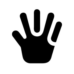 four fingers glyph icon flat vector icon