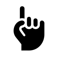 one finger glyph icon flat vector icon