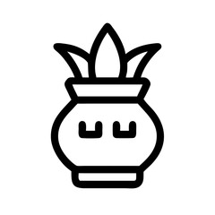 kumbh kalash icon  flat vector icon