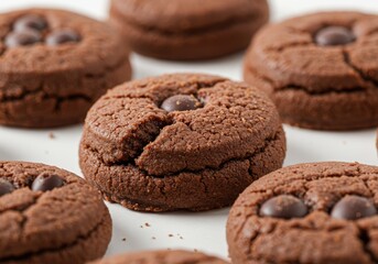 Fototapeta premium Mini chocolate cookies isolated on a white