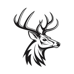 Deer Head Silhouette vector Design. Deer Head icon, logo Vector Art. Deer Head Illustration. 