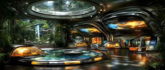 Futuristic Space Station Interior