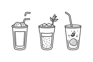 Ultra Minimalist Smoothie Packs Line Art