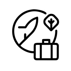 sustainable travel icon flat vector icon