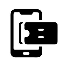 mobile ticket icon  flat vector icon