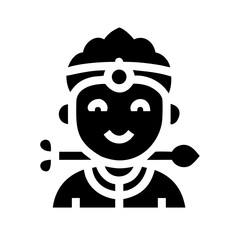 krishna icon  flat vector icon