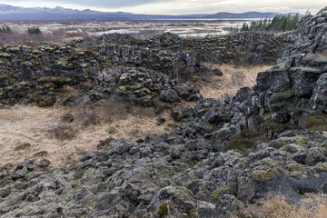 thingvellir, iceland, landscape, national park, terrain, tectonic plates, tectonics, volcanic rocks
