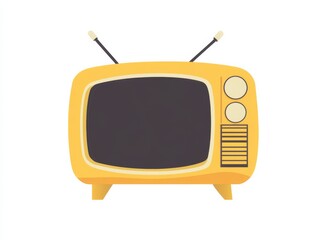 an old yellow television set