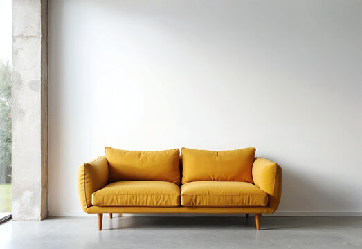 Yellow Couch in Minimal Studio