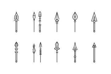 Spear minimalist 2D line illustration