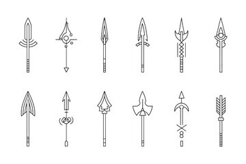 Spear simple 2D line art style