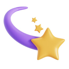 3D illustration of meteor