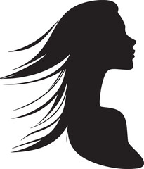 “Female Silhouette with Hair Blending into Nature”

