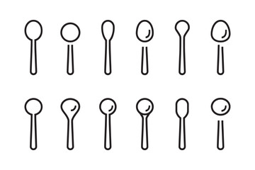Spoon Icon Minimalist 2D Line Design