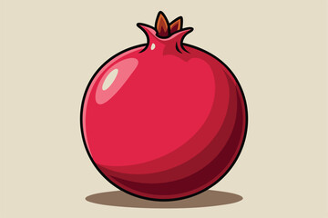 pomegranate fruit vector illustration .
