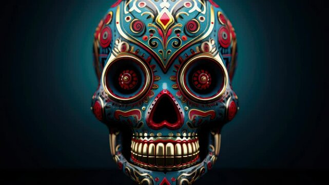 Traditional sugar skull, symbol of Mexican holiday honoring the deceased.